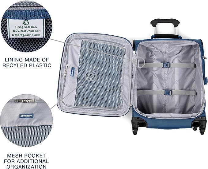 Travelpro Maxlite 5 Softside Expandable Carry-On Luggage with Spinner Wheels, Lightweight, 19-Inch — Ensign Blue