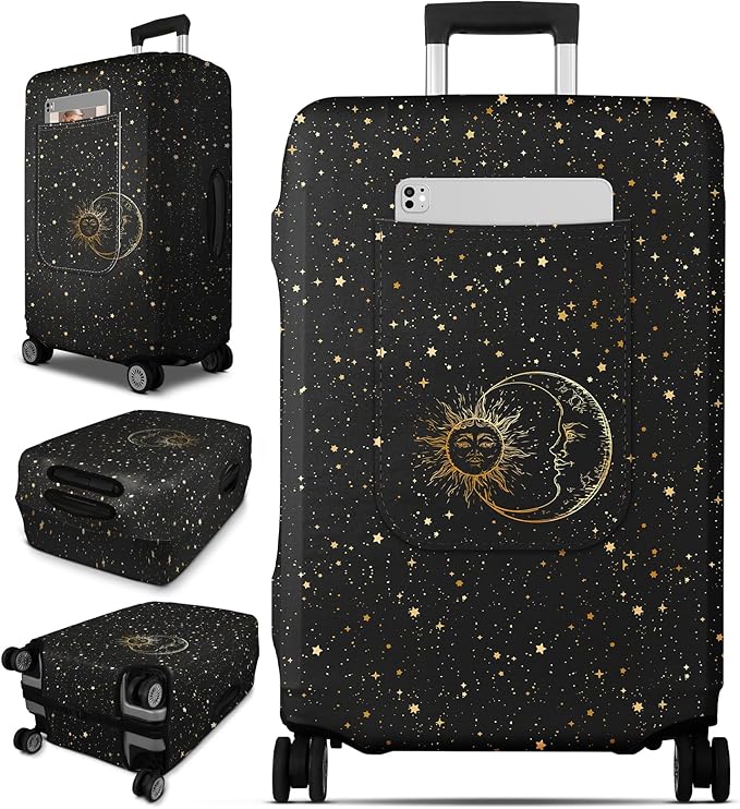Slohif Luggage Cover for Suitcase Tsa Approved Protector - Luggage Sleeve Large Suit Case Cover Travel Stretch Baggage Case Protective Washable Fit 18-20 Inch Sun XS