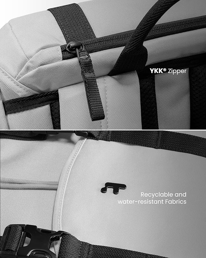 tomtoc Flap Laptop Backpack, Lightweight, Water-Resistant Casual Daypack, Durable Work-pack, Vintage Classic Rucksack for 13-15.6 Inch Laptop, perfect for Campus, Street, 22L Gray