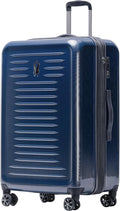 Spyder Rails 29 Inch Expandable Hardside Upright Suitcase with 360° Spinner Wheels, TSA Approved Lock, Navy