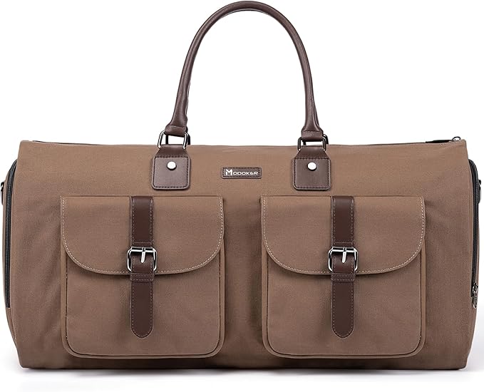 Modoker Garment Convertible Weekender Bag,Carry on Canvas Garment Duffle Bag Heavy Duty Overnight Bags for Men Women