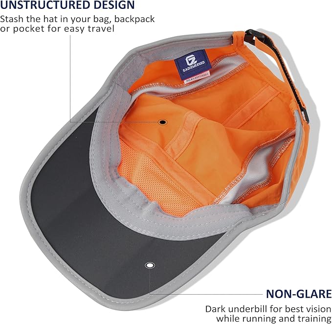 GADIEMKENSD Reflective Folding Outdoor Hat Unstructured Design UPF 50+ Sun Protection Sport Hats for Womens and Mens