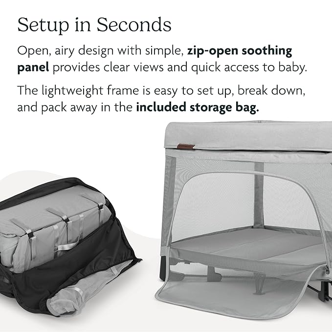 UPPAbaby Remi Playard | Deluxe 3-in-1 Portable Playard, Bedside Bassinet + Travel Crib| Mesh Bassinet, Mattress, Organic Cotton Mattress Cover + Storage Bag Included | Wells (Dark Taupe Mélange)
