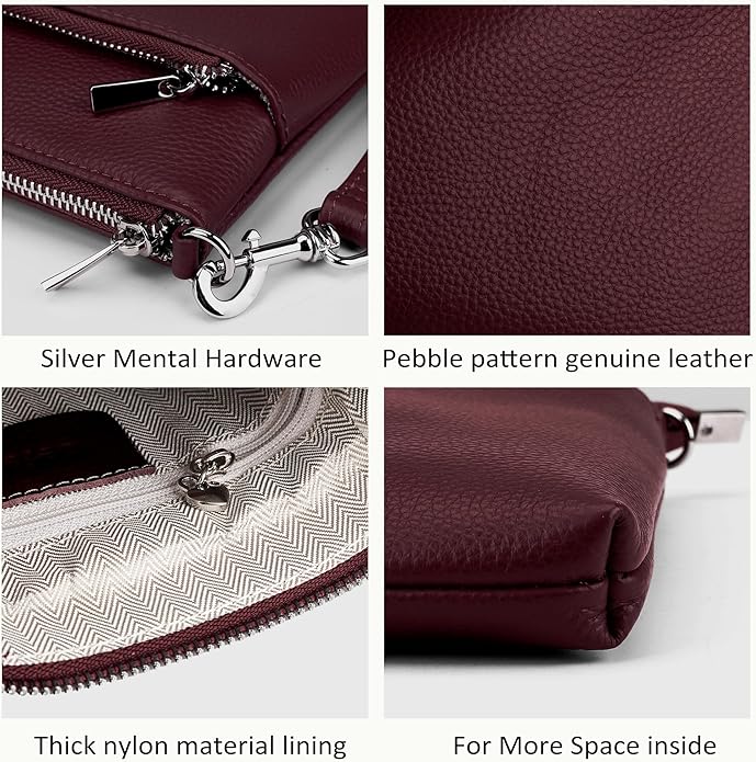 befen Genuine Leather Small Crossbody Purses for Women Travel Cross Body Bags Lightweight with Adjustable Shoulder Strap