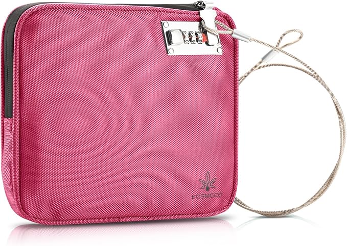 Anti-Theft Locking Beach Bag, 9x7.5-inch Portable Beach Safe for Securing Your Valuables and Phone – Rose Red