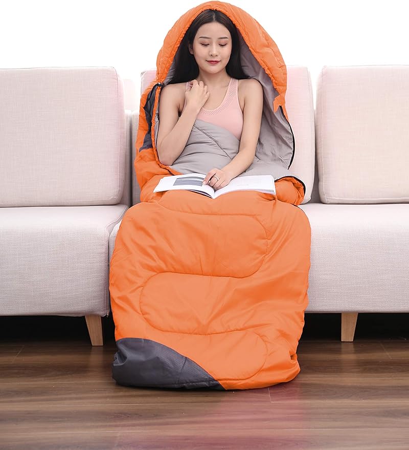 tuphen- Sleeping Bags for Adults Kids Boys Girls Backpacking Hiking Camping Microfiber Liner, Cold Warm Weather 4 Seasons Indoor Outdoor Use, Lightweight & Waterproof