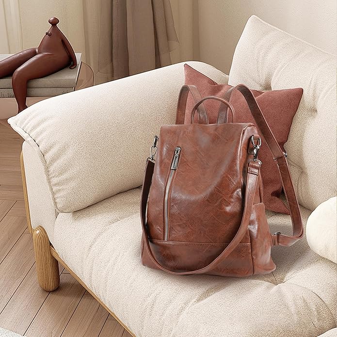 Women Backpack Purse PU Leather Anti-theft Casual Shoulder Bag Fashion Ladies Satchel Bags