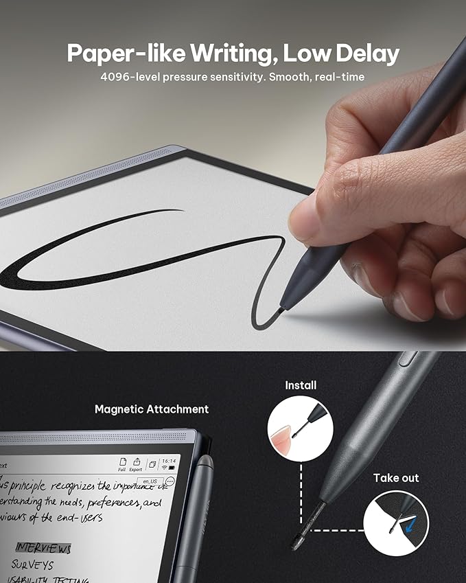 AINOTE Air 2 Bundle – 8.2" E Ink AI Note-taking Tablet with Stylus, 4096 Pressure Levels, Digital Notebook with Voice-to-Text Transcription, Multi-languages Support, Ideal for Meetings & Study