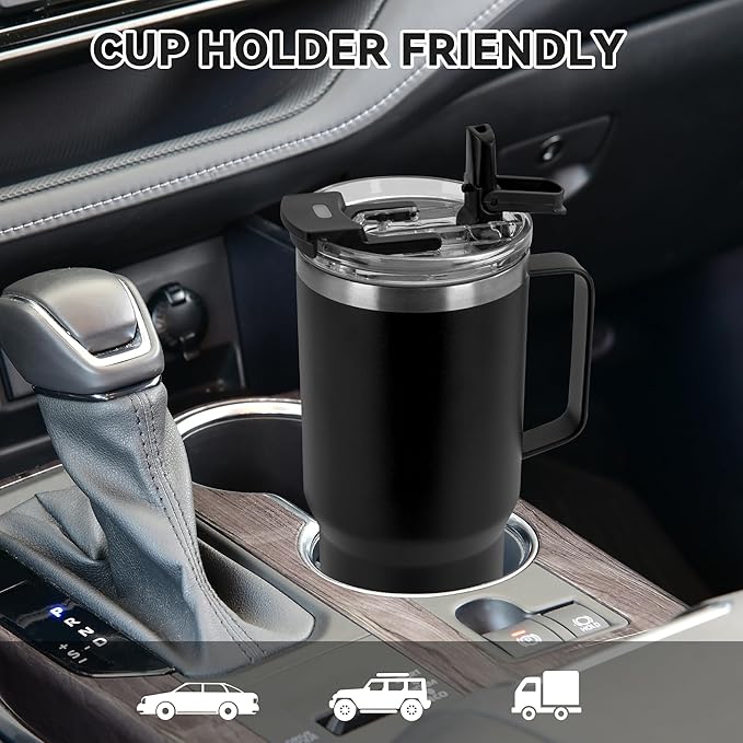 HASLE OUTFITTERS 30oz Tumbler Bulk with Handle, Insulated Travel Coffee Mug Set with Handle Leak-Proof Double Wall Stainless Steel Vacuum Tumblers Pack Metal Cup for Hot and Cold Drink