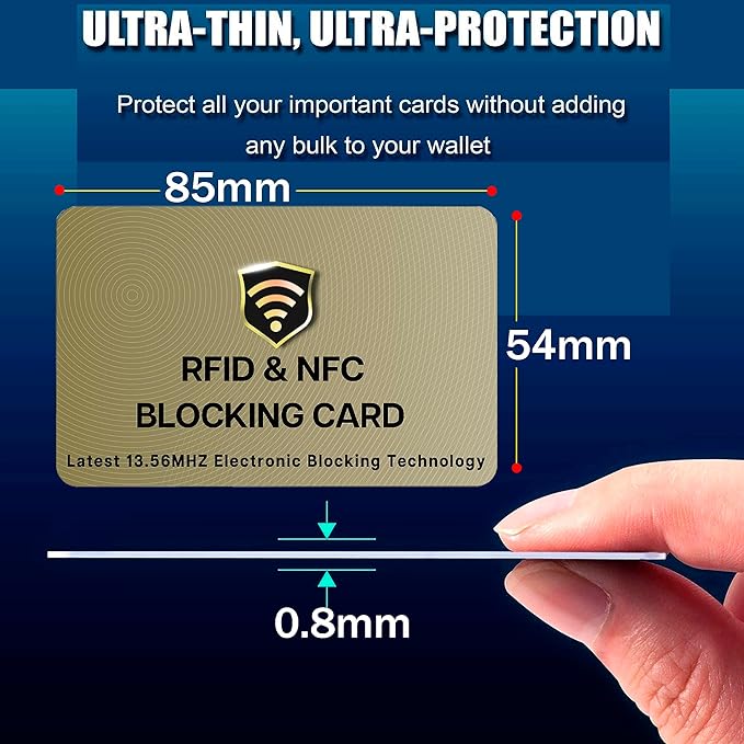 SaiTech IT RFID Blocking Cards - 2 Pack, Protects Entire Wallet/Purse, NFC/Contactless Bank Card Protector - Golden