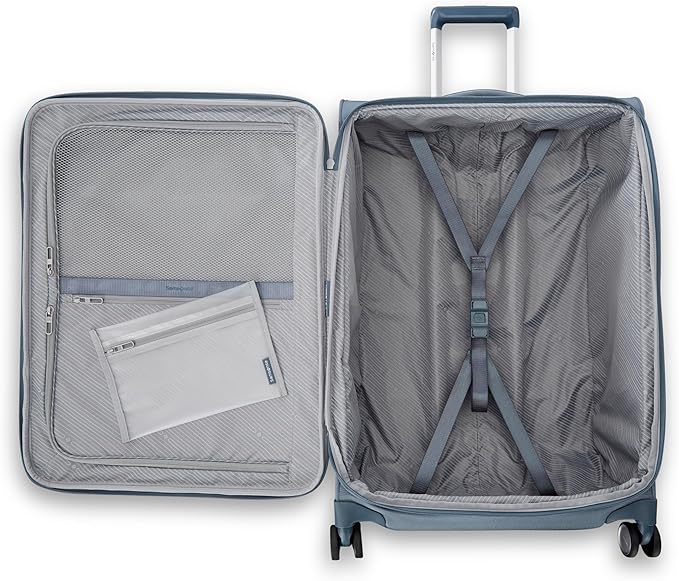 Samsonite UpLIFT Lightweight Large Checked Softside Luggage with Spinner Wheels - Expandable - Airline-Approved, Polyester Soft Suitcase for Ultra Light Travel - Elemental Blue