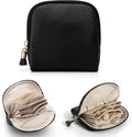 Vlando Small Jewelry Travel Case,Jewelry Pouch Bags with Zipper,Velvet Jewelry Organizer Storage Bag for Bracelet Rings Earring Travel Essentials Gifts for Women Girl-Black