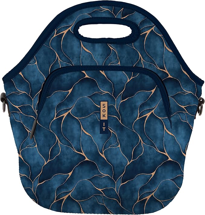 Sok It LunchTote Zippered Bag Insulated Neoprene Caddy (Midnight Hour, X-Large 6.5 Quart Lunch Tote)