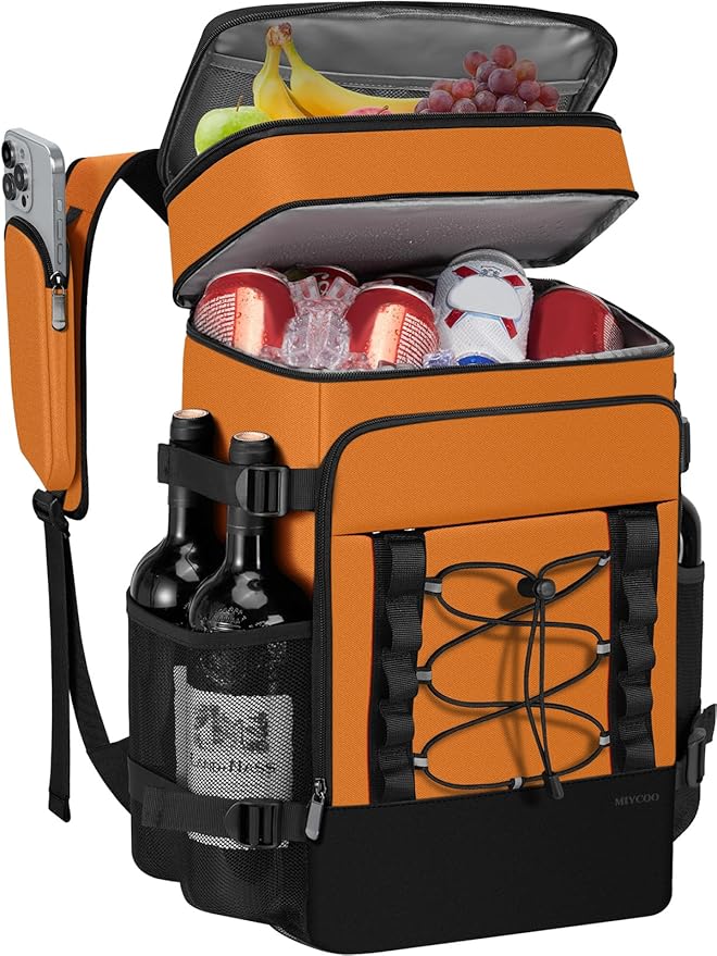 MIYCOO Cooler Backpack - 40 Cans Insulated Backpack Cooler for Men & Women, Portable 2 Leak Proof Compartments Coolers Bag for Beach Travel Picnic Lunch Hiking BBQ Camping