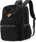 ZORFIN 26L Backpack for College, and Travel: Corduroy Bookbag - Black