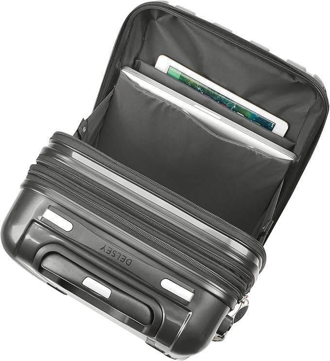 Delsey Luggage Aero 2 Piece Set (19"/29") Spinner Suitcase (Charcoal)