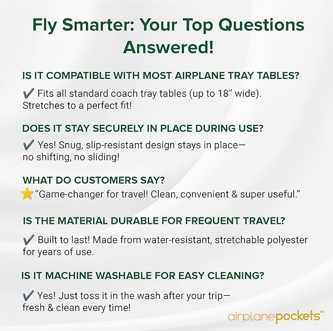 Airplane Pockets - Airplane Accessories - Plane Travel Essentials - Travel Organizer - Seat Storage Organizer - Air Travel Essentials - Seat Back Organizer - International Travel Must Haves