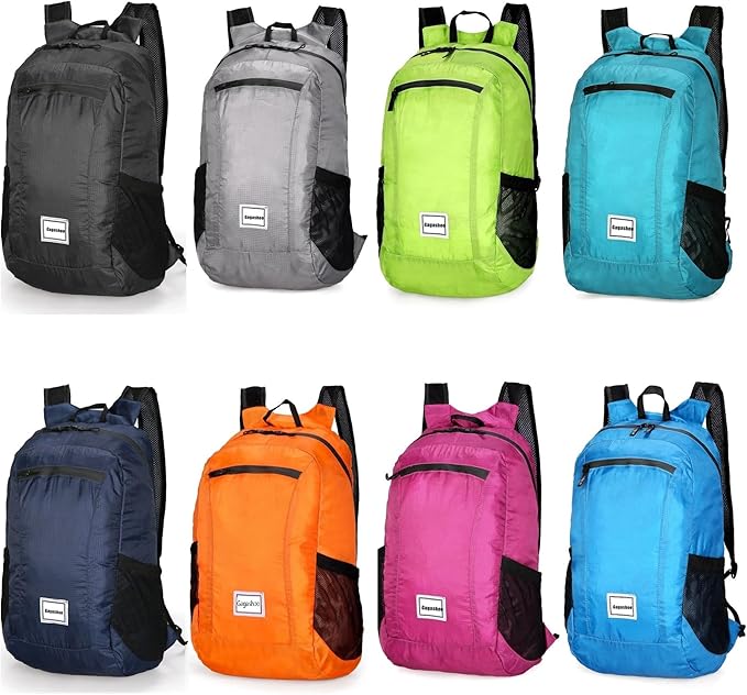 Small Foldable Hiking Daypack Packble Skin Casual Backpack Camping Cycling Travel Outdoor Day Bags Useful (Gray)