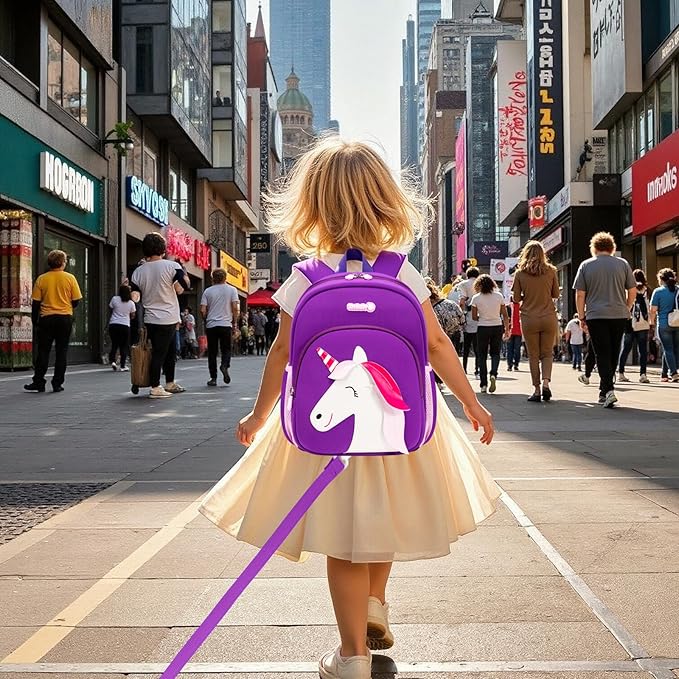 Padgene Toddler Harness Backpacks Safety Leash Kids Anti Lost Kindergarten Preschool Backpack Neoprene Lightweight Animal Schoolbag 3D Cartoon Dinasour Mini Travel Bag for Boys Girls Ages 3-5