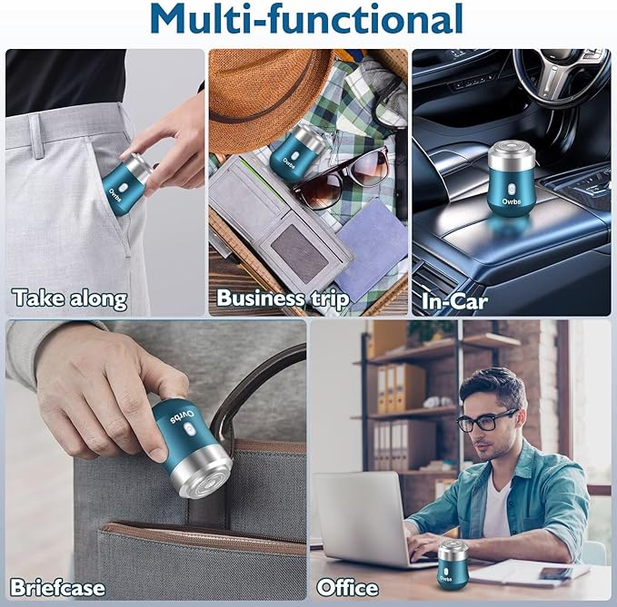 Mini Electric Razor,Aluminum Alloy Body,3D Floating Shaver Head,Type-C Charging,use for 45 Days,IPX7 Waterproof,Mini Portable Shaver,Travel Razor,Mini Shaver,Suitable for Home,Car,Trave