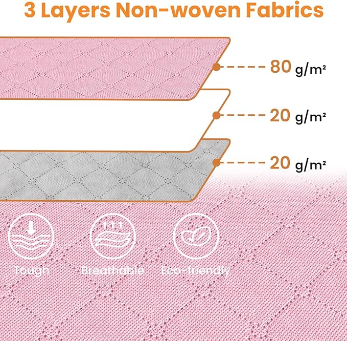 Fab totes 24 Gallons Clothes Storage, Foldable Thick Fabric Blanket Storage Bags, Containers for Organizing Bedroom, Closet, Clothing, Comforter, Organization with Handle (10 Pack,Pink)
