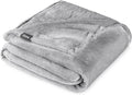 Bare Home Fleece Blanket - Throw/Travel - Ultra-Soft Lightweight for Bed, Sofa, and Couch - Luxury Microplush - Cozy Warm Blanket (Throw/Travel, Light Grey)