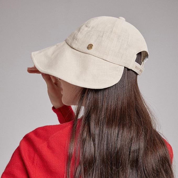 Linen Victorian Bonnet Hat Sun Cap, Foldable Summer Visor | New Katy