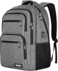 Travel Laptop Backpack, Business Carry on Backpack Flight Approved Backpack, Large Travel Work Backpacks for Men Women with USB Charger Port, Rucksack Bag, Mochila de viaje, Grey