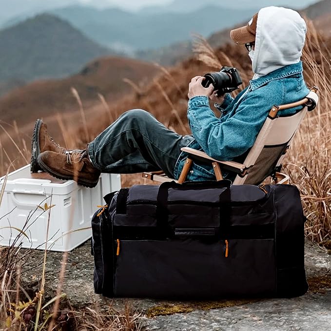 110L/120L Rolling Duffel Bag with Wheels - 28" No-Sag Design for Heavy Loads, Waterproof Travel Duffel w/Shoulder Straps and Dividers, Foldable Lightweight Design for Camping/Cargo/Air Travel