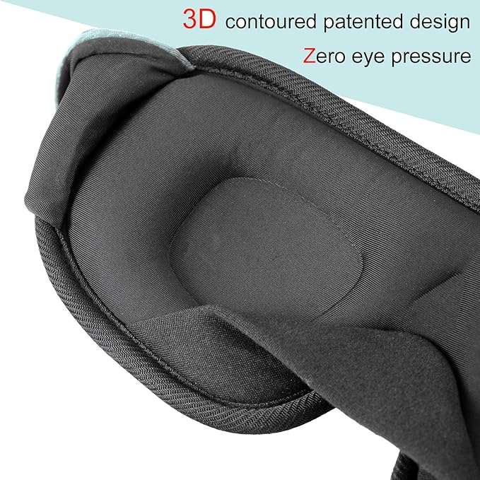 Sleep Mask for Men and Women 3D Contoured Eye Mask Patented Adjustable Light Blocking Night Mask for Sleeping (Green)