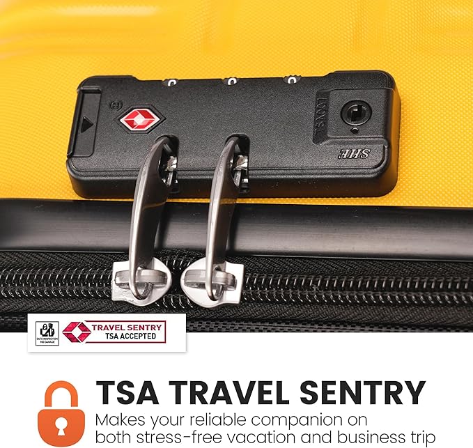 GinzaTravel Luggage Sets 3-Piece Expandable Suitcases with Wheels PC+ABS Durable Hardside Luggage sets TSA lock