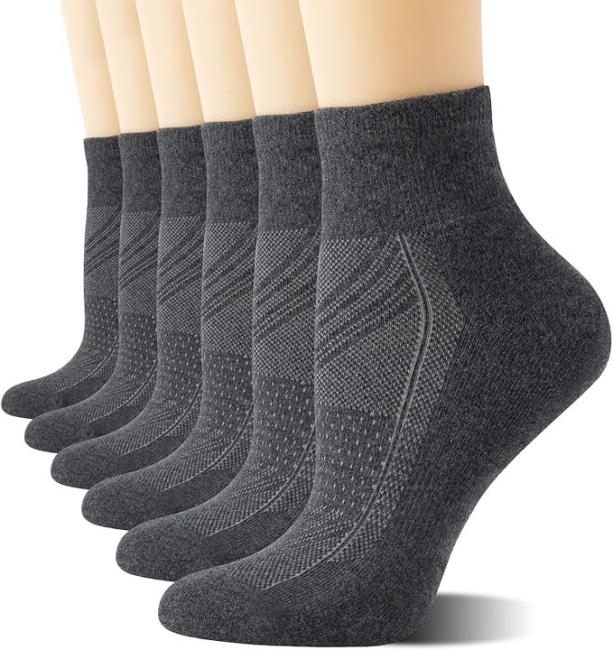 CS CELERSPORT 6 Pairs Women's Running Ankle Socks Athletic Sport Socks Cushioned