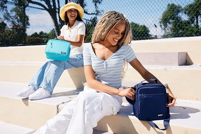 PackIt Freezable Classic Lunch Box, Unicorn Sky Pink, Built with EcoFreeze Technology, Collapsible, Reusable, Zip Closure With Zip Front Pocket and Buckle Handle, Perfect for School Lunches