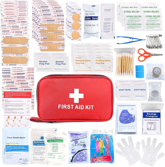 First Aid Kit 194 Piece Emergency Kits for Hiking Camping Trauma Kit for Boat Vehicle Compact Aid Kit for for Home Car Travel Outdoor Survival
