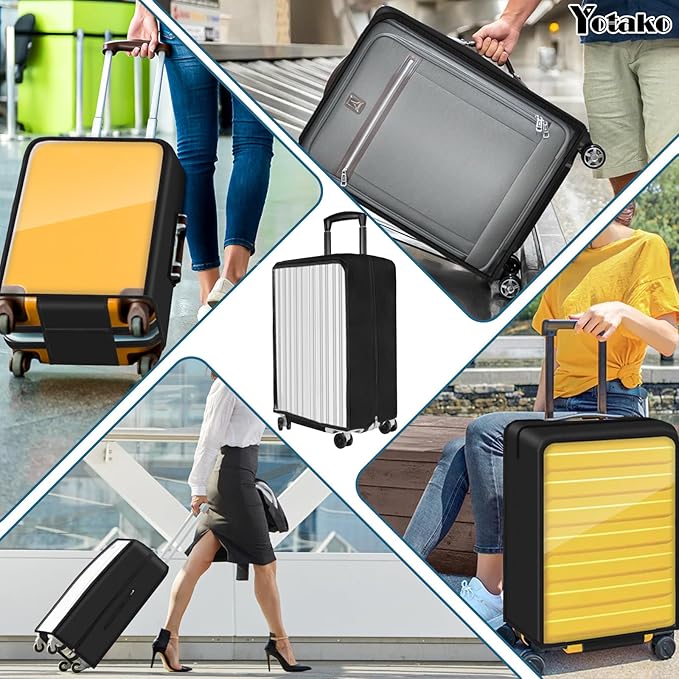 Yotako Upgraded Zippered Transparent PVC Suitcase Cover, No Disassembly Required Clear Luggage Protector for Suitcase Luggage Protector Cover 30''