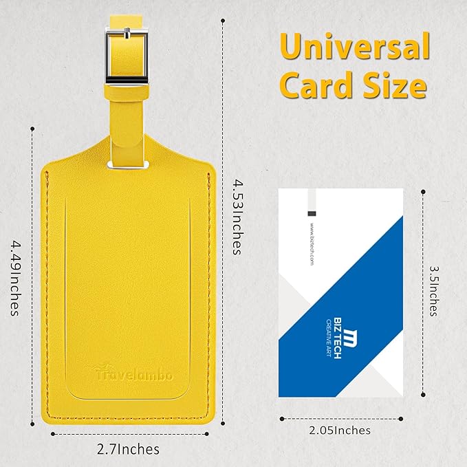 8 Pack Leather Luggage Travel Bag Tags by Travelambo