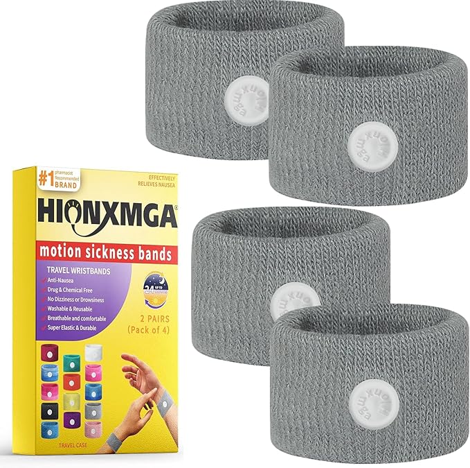 Motion Sickness Bands/Acupressure Nausea Wristband for Nausea,Sea Sickness Wristbands for Natural Relief of Morning Sickness,Dizziness, Motion Sickness(Car, Sea, Flying Travel Sickness)