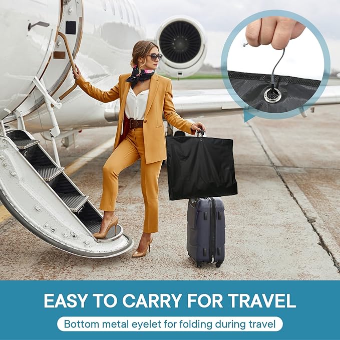 5 Pack - Moucas 50" Black Garment Bag, Mens Suit Bags for Closet Storage and Travel, Garment Bags for Hanging Clothes, Suit Cover Bags with Zipper for Coats, Dresses, Shirts