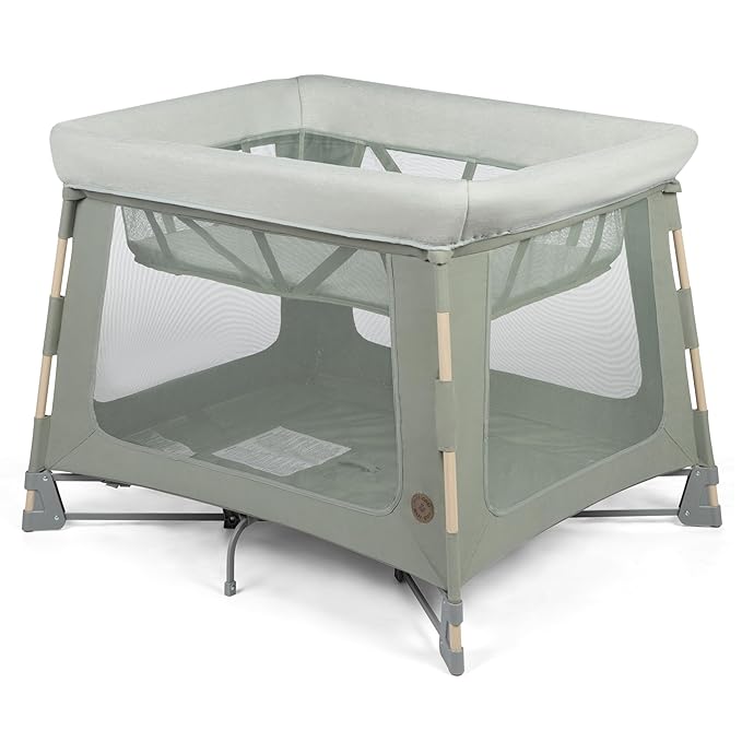 Maxi-Cosi Swift Baby Playard with Mat, Baby Playpen, Play Yard with Bassinet - Portable Playpen for Babies and Toddlers, Classic Green