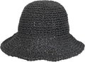 Womens Wide Brim Straw Sun Hat Foldable Floppy Crochet Beach Hat for Summer