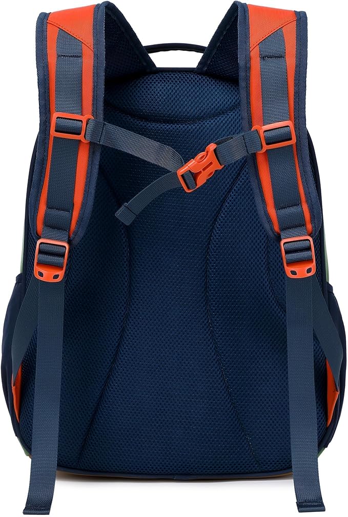 Cute Mini Toddler Backpacks for Boys 2-4 Little Kids Backpack Preschool Bookbag (Orange Blue)