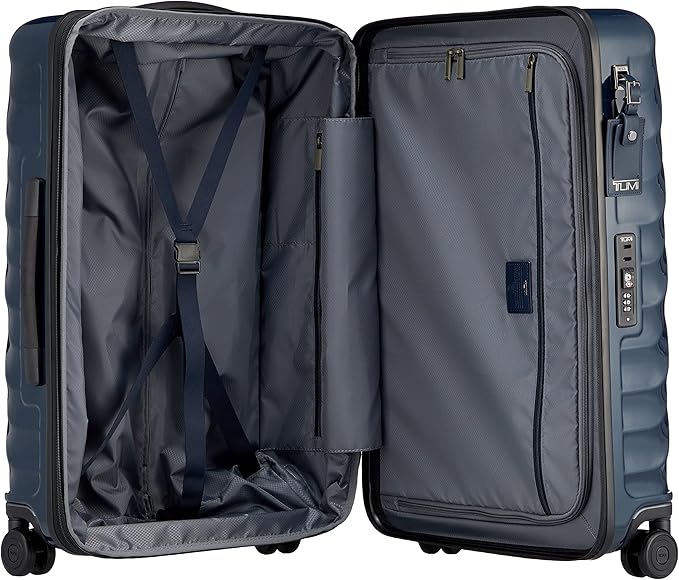 TUMI - 19 Degree Medium Checked Luggage 4 Wheeled Packing Case - Hard Shell Suitcase - 26.0" X 17.5" X 10.0" - Navy