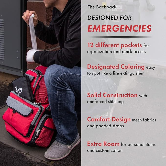 Urban Survival Bug-Out Bag/Go Bag and Disaster Survival Supplies for up to 6 People | Survival Kit for Wildfires, Hurricane, Civil Unrest & More