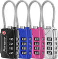 Puroma TSA Approved Luggage Lock, Multicolor 4 Digit Combination Travel Locks Resettable Code Lock 4 Colors with Zinc Alloy Body for Suitcase, Toolbox, Backpack, Bag, Gym Locker (4 Pack)
