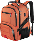 Extra Large 50L Travel Laptop Backpack, Computer bag Backbag with USB Charging Port, TSA Friendly Durable Big RFID Heavy Duty Business Tech Backpack Fits 17 Inch Laptops for Men Women, Orange