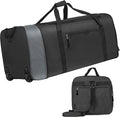 Finnhomy 100L Foldable Rolling Duffel Bag with 2 Wheels, Light Weight Travel Duffel bag with Large Loading Capacity, 32 inch Rolling Duffel bag with Shoulder Strap for Travel Camping Sports