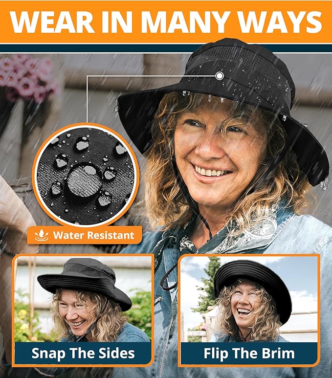 GearTOP Safari Sun Hat for Men and Sun Hats for Women UV Protection UPF 50+ Hiking, Gardening, Fishing