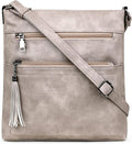 MASINTOR Crossbody Purses for Women, Multi Pocket Casual Crossbody Bag, Adjustable Strap Shoulder Bag with Tassel