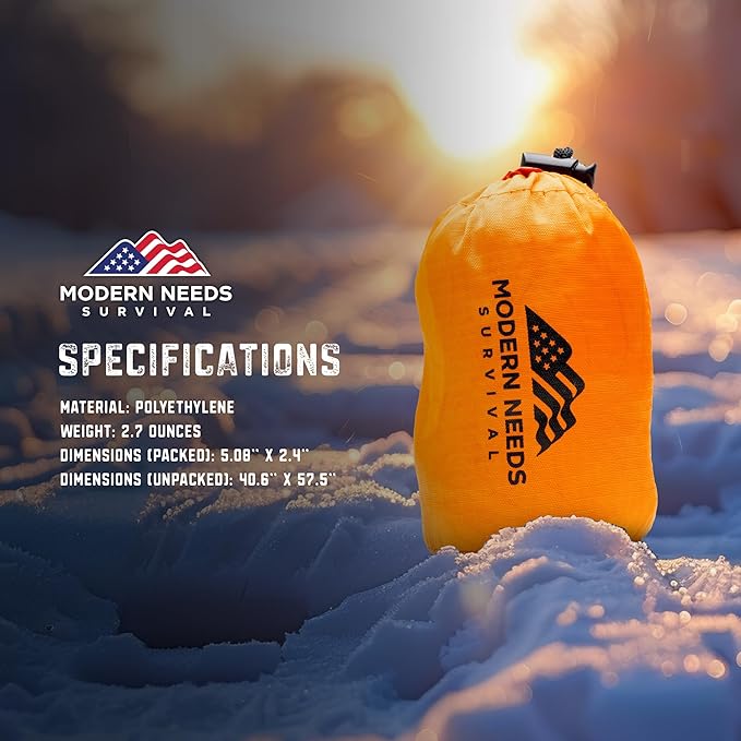 Emergency Survival Jacket – Disposable Rain Ponchos for Adults with Hood | Waterproof Ponchos for Women & Men | Compact Emergency Poncho for Travel, Outdoor Use, Camping & Survival Kits