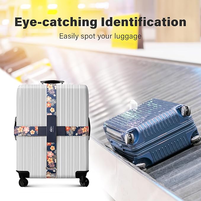 Luggage Straps for Suitcases,Adjustable Luggage Elastic Belt, Travel Essentials for Airport,Station, Vibrant Designs, Hula Girl